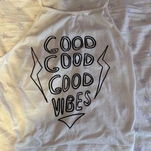 brandy melville good vibes halter top